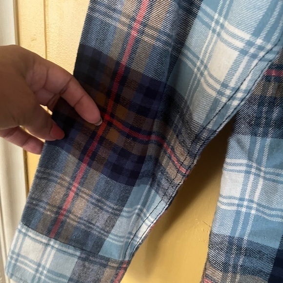 EDDIE Bauer Mens Medium Plaid Flannel Button Down Grunge Shirt - Picture 7 of 8